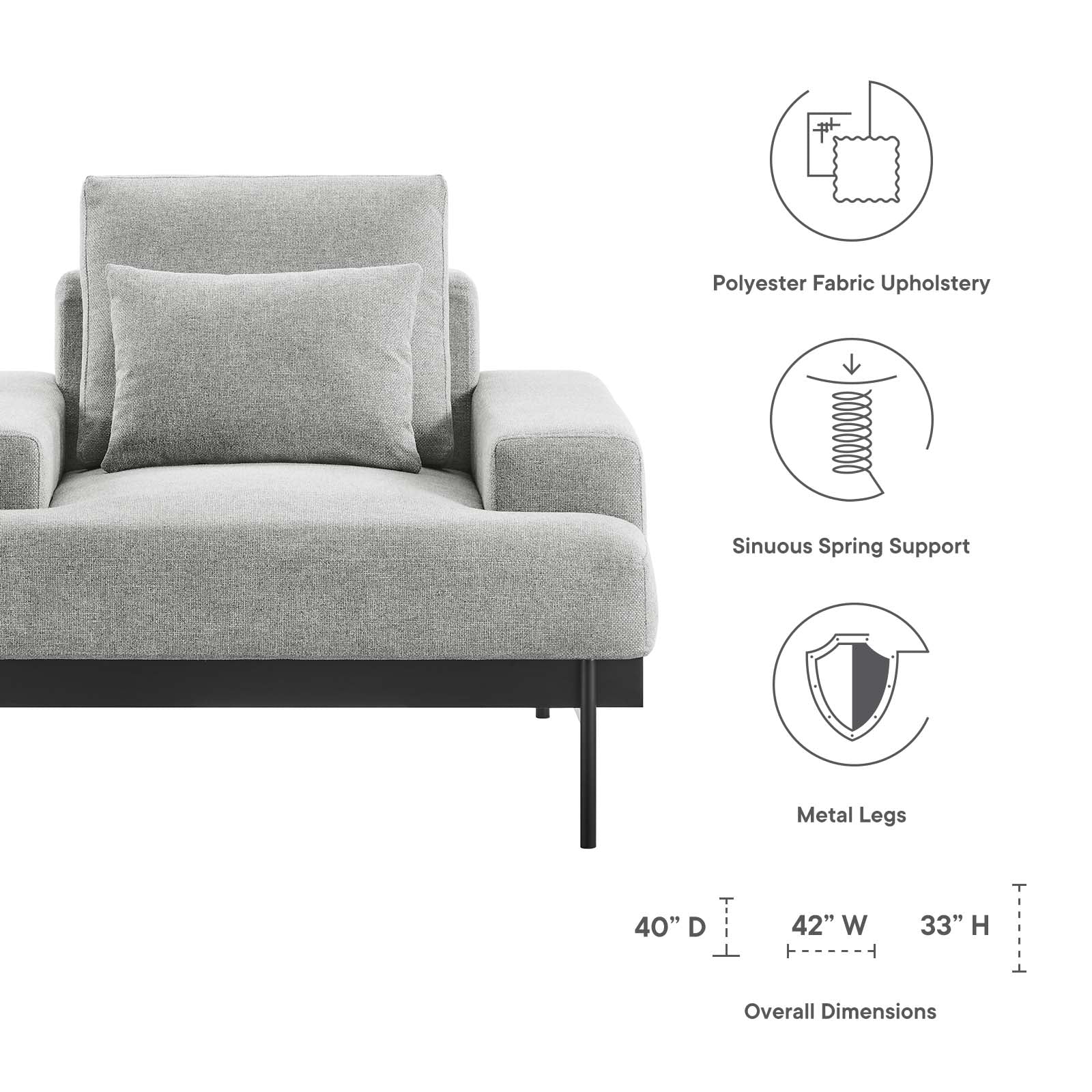 Proximity Upholstered Fabric Armchair By Modway - EEI-6216 - Image 22