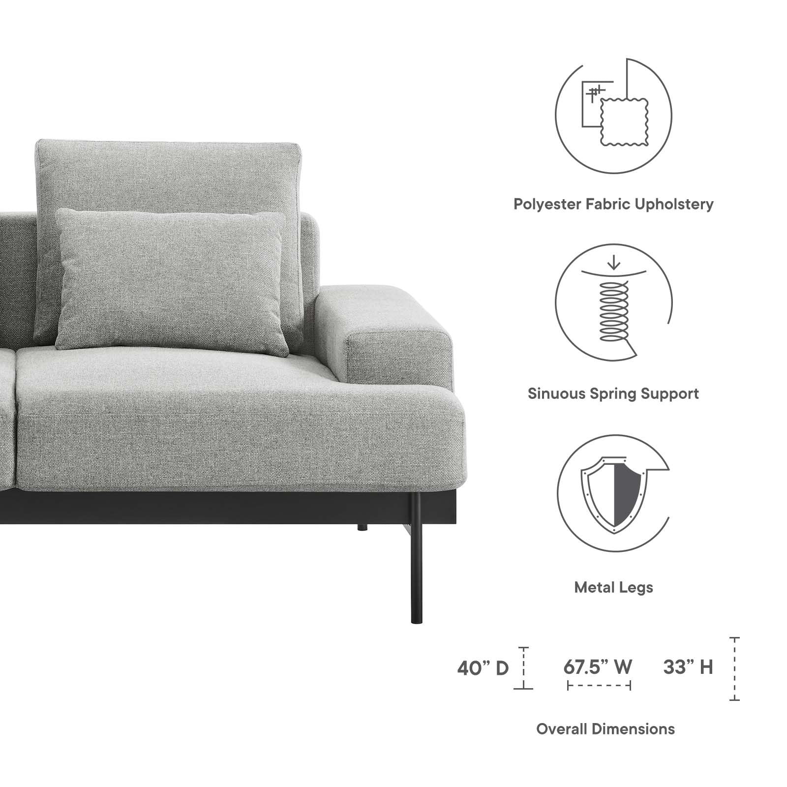 Proximity Upholstered Fabric Loveseat By Modway - EEI-6215 - Image 22