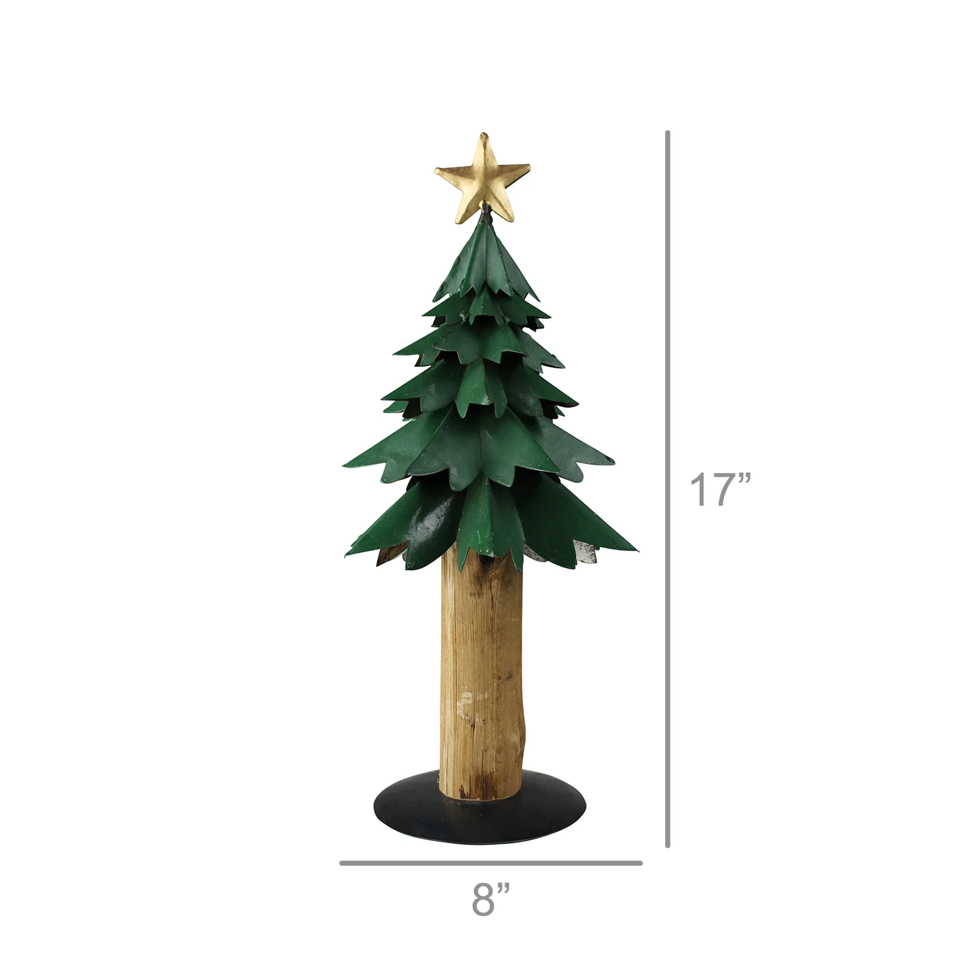Purdy Tree, Metal with Wood Trunk By HomArt - Image 2