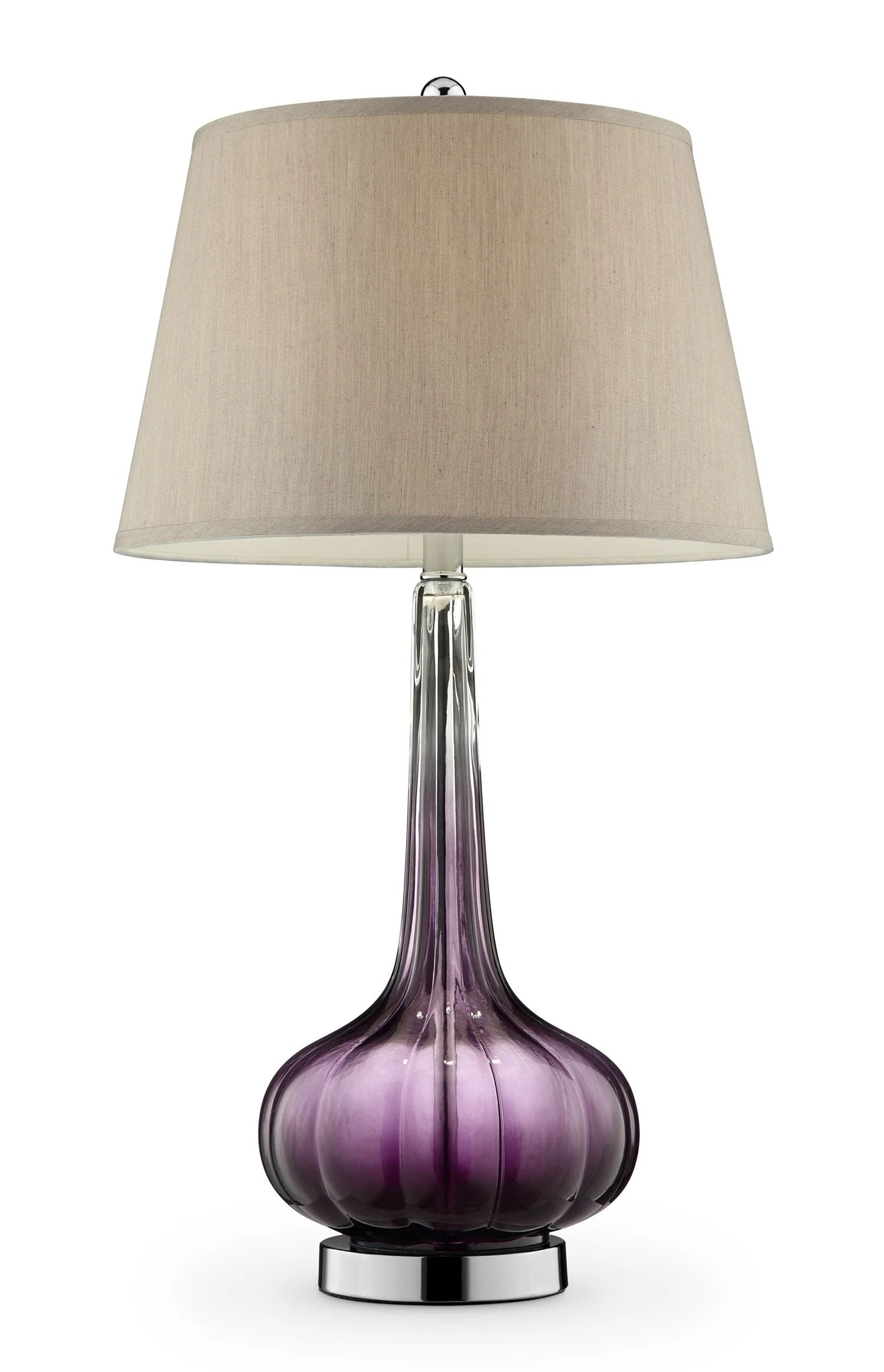Purple Ombre Glass Goblet Table Lamp By Homeroots - Image 2