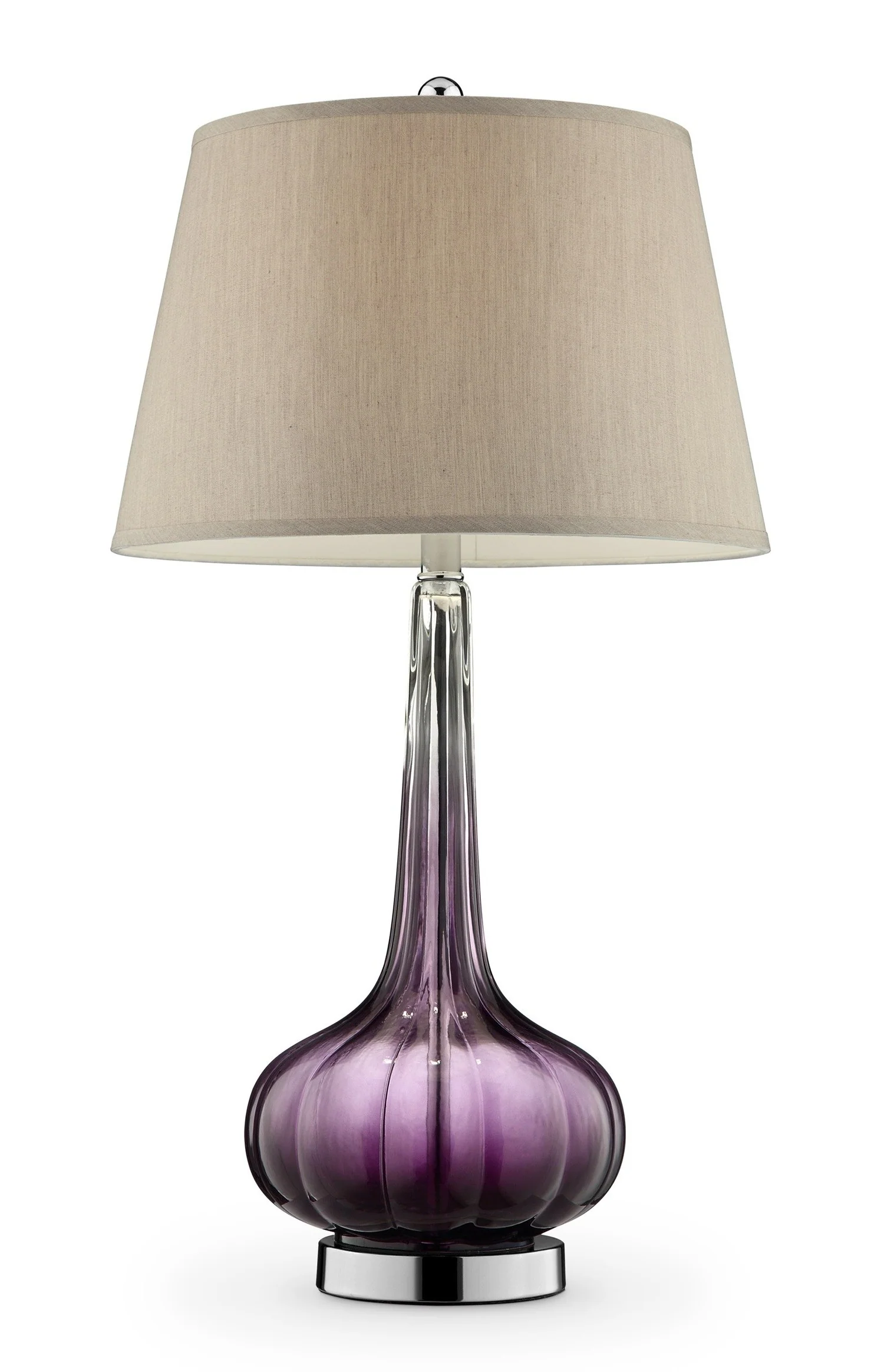 Purple Ombre Glass Goblet Table Lamp By Homeroots - Image 3