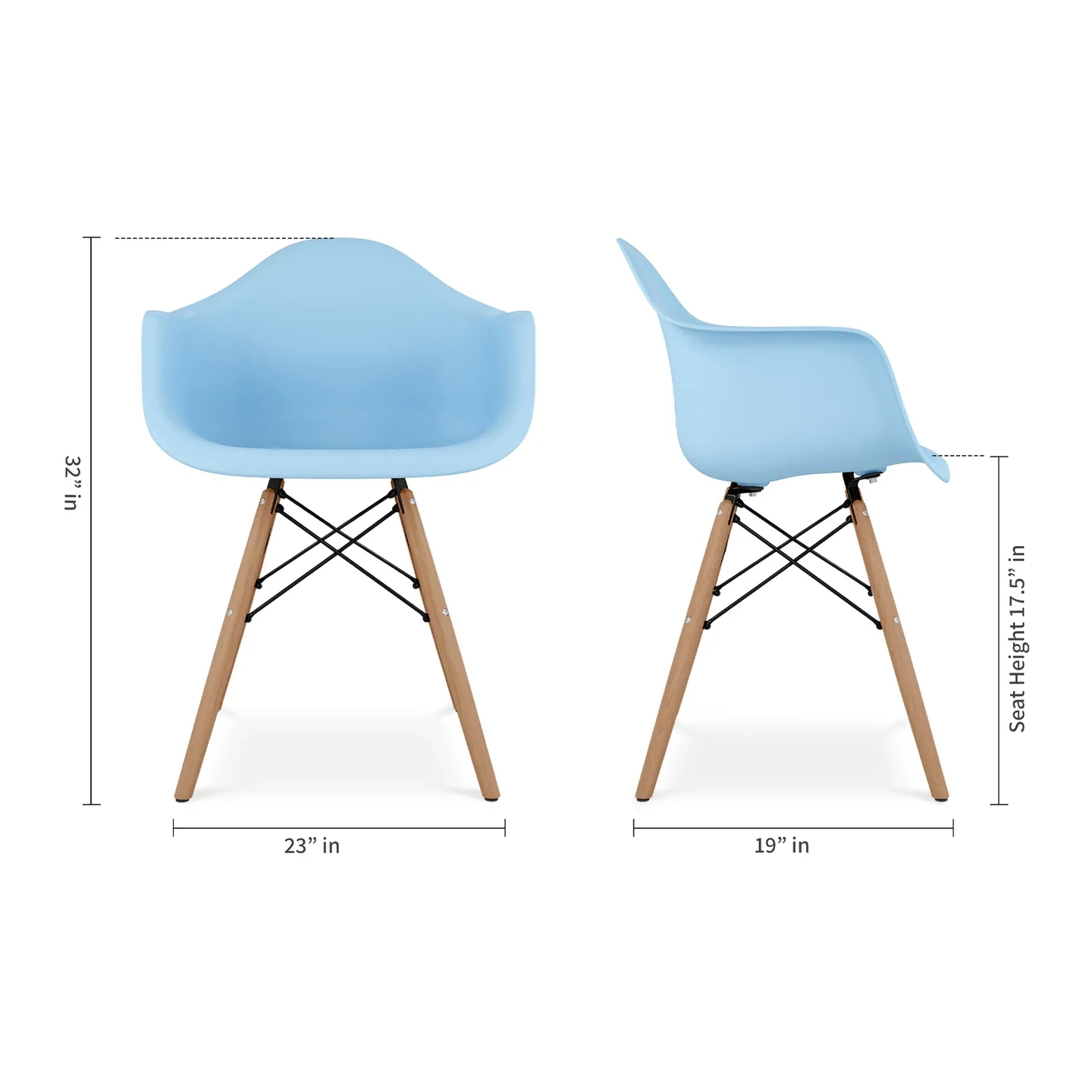 Pyramid Armchair, Blue By World Modern Design - Image 5