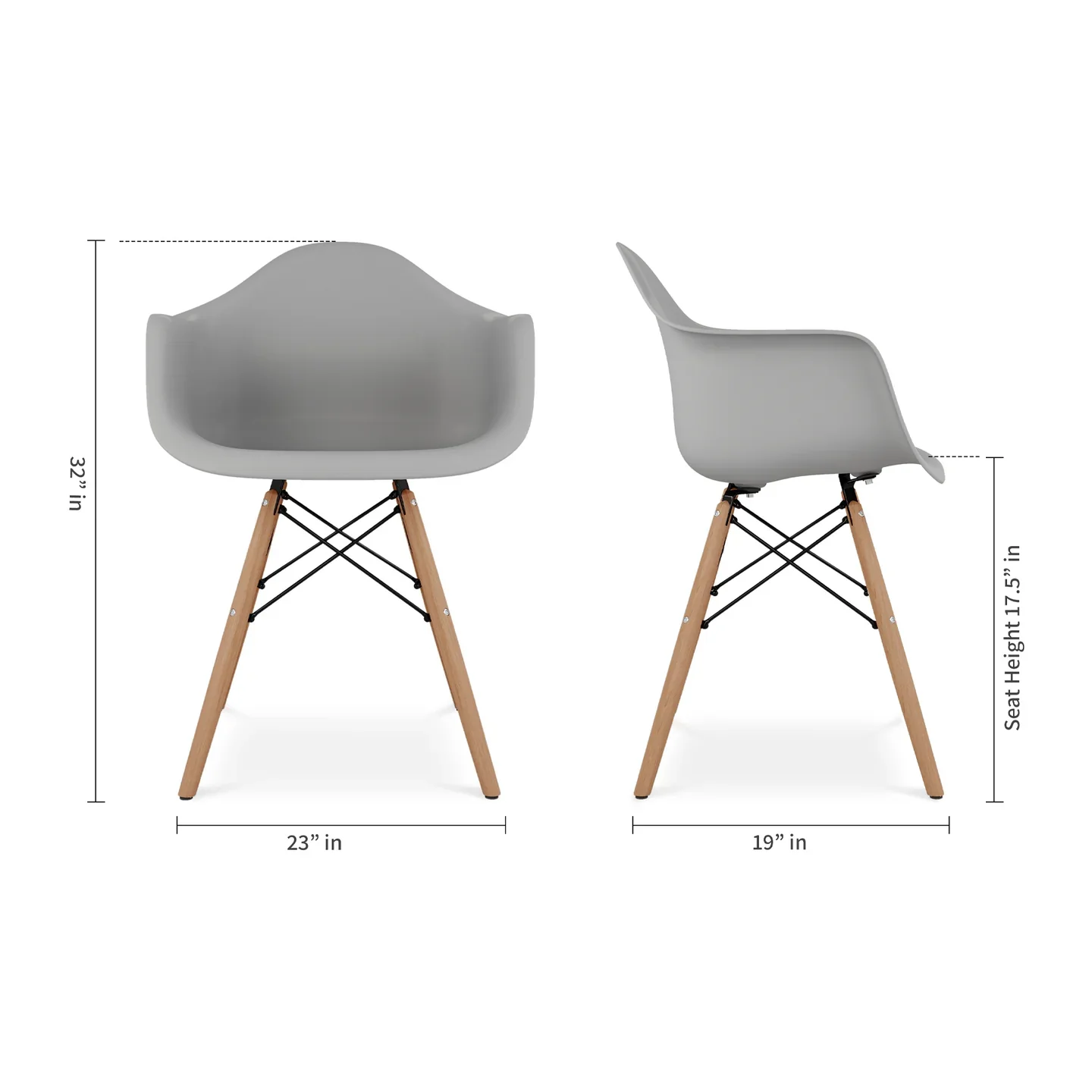 Pyramid Armchair, Gray By World Modern Design - Image 5