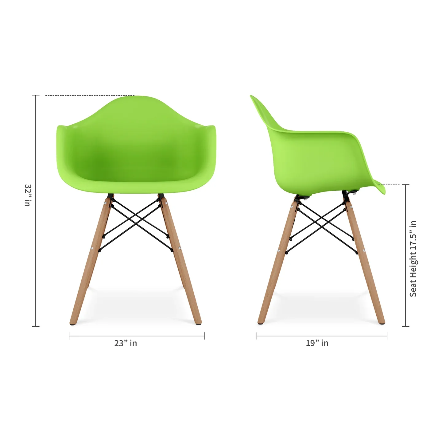 Pyramid Armchair, Green By World Modern Design - Image 5
