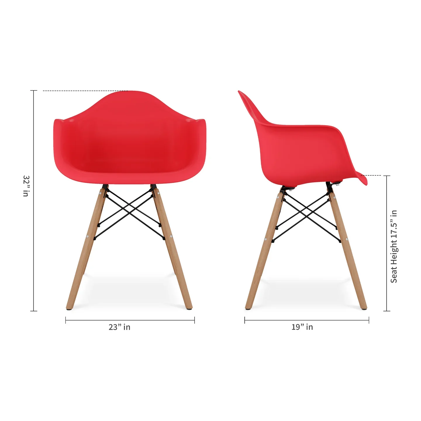 Pyramid Armchair, Red By World Modern Design - Image 5