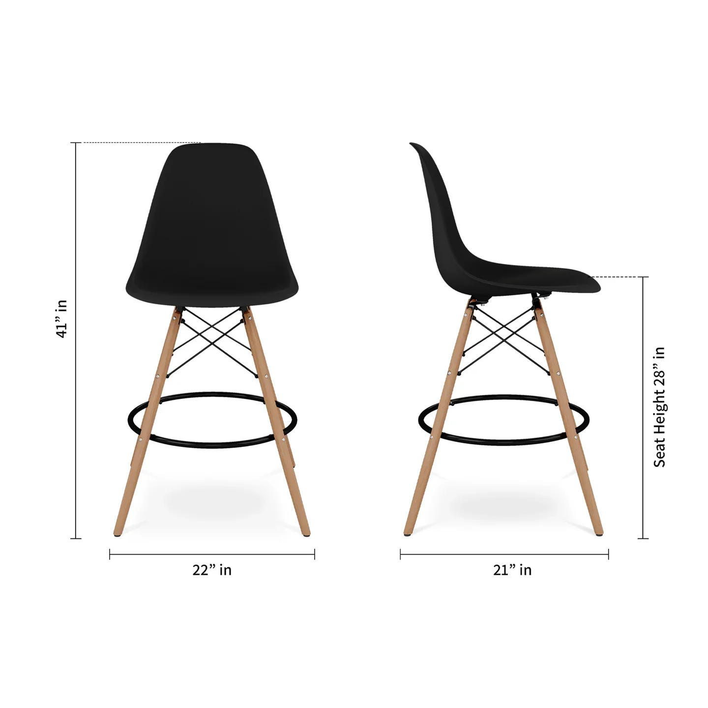 Pyramid Counter Stool, Black By World Modern Design - Image 8