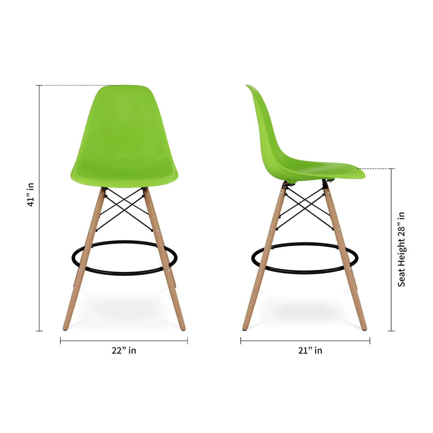 Pyramid Counter Stool, Green By World Modern Design - Image 5