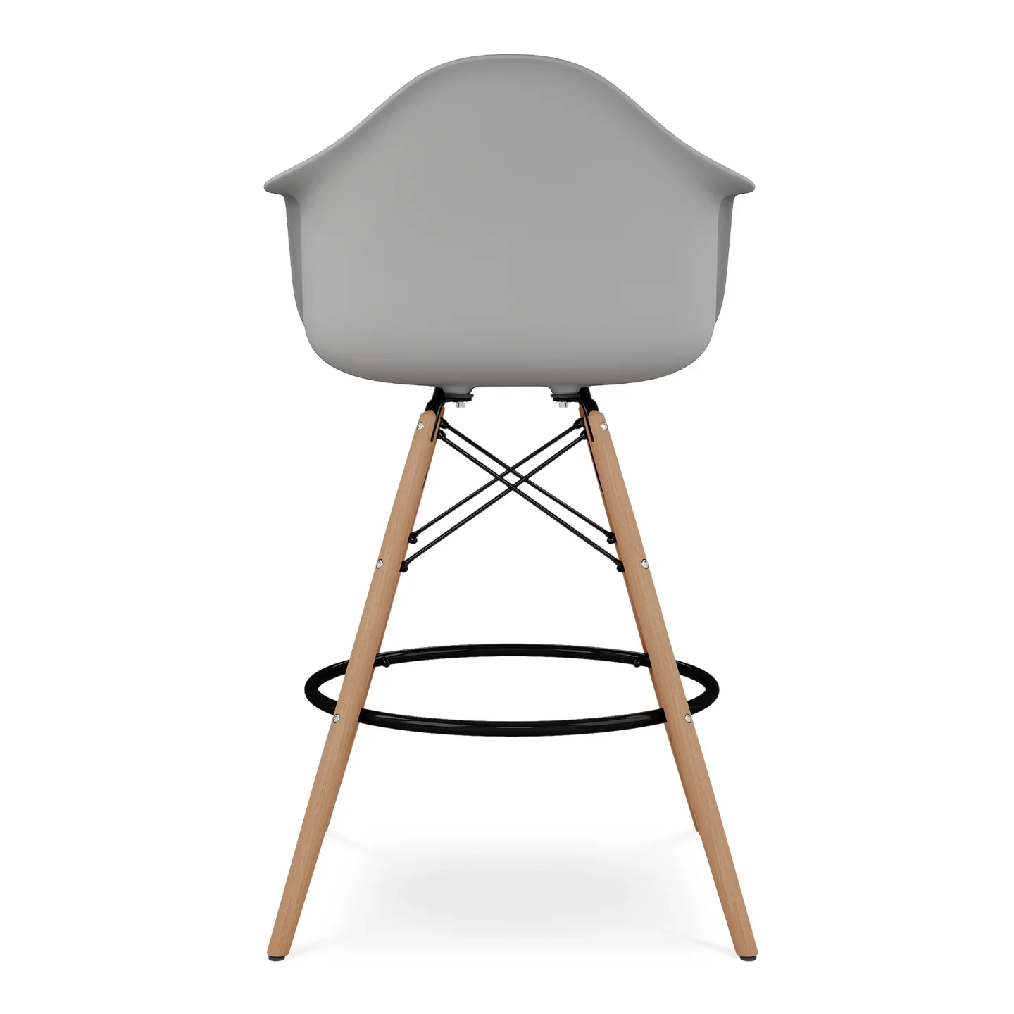 Pyramid Counter Stool With Arms, Gray By World Modern Design - Image 3
