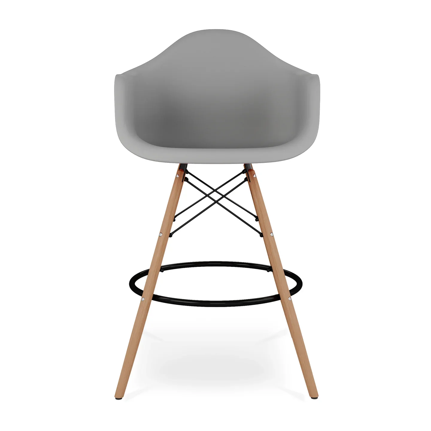 Pyramid Counter Stool With Arms, Gray By World Modern Design - Image 4