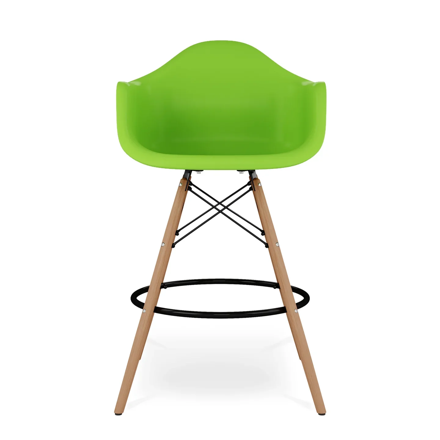 Pyramid Counter Stool With Arms, Green By World Modern Design - Image 4