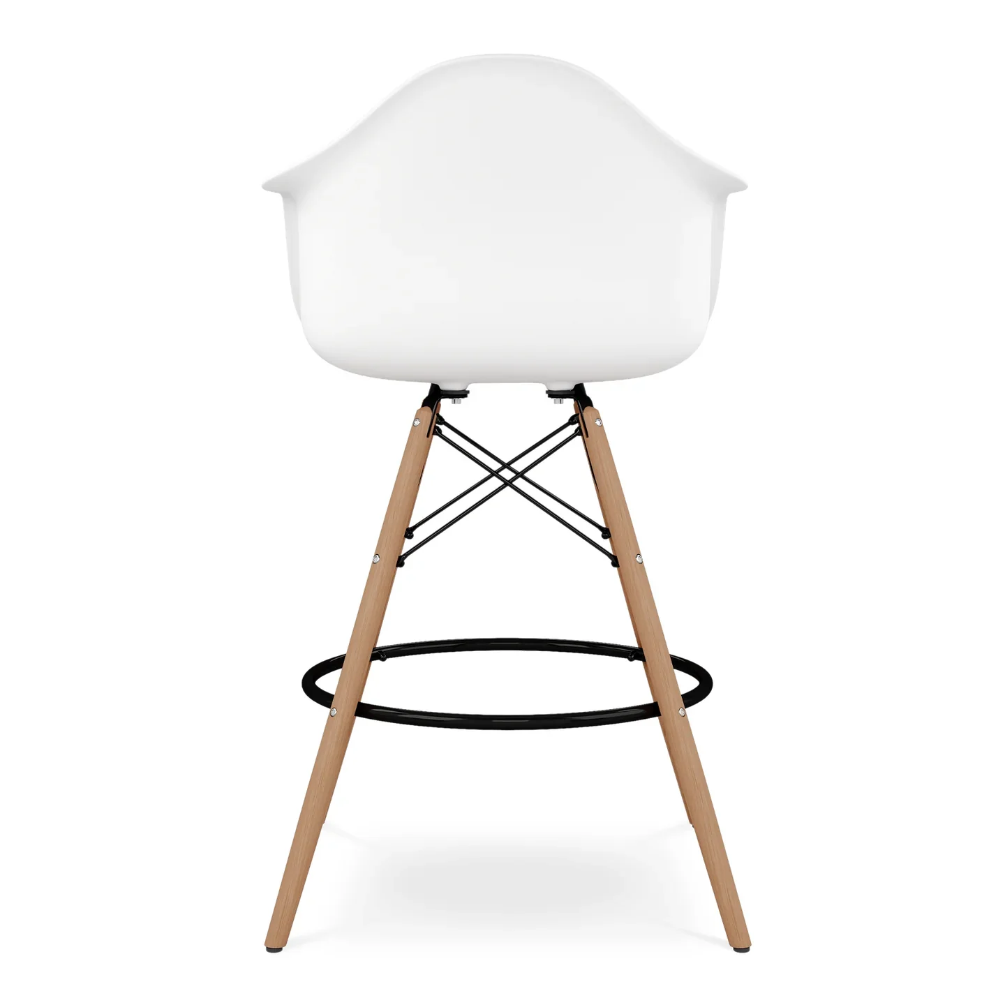Pyramid Counter Stool With Arms, White By World Modern Design - Image 2