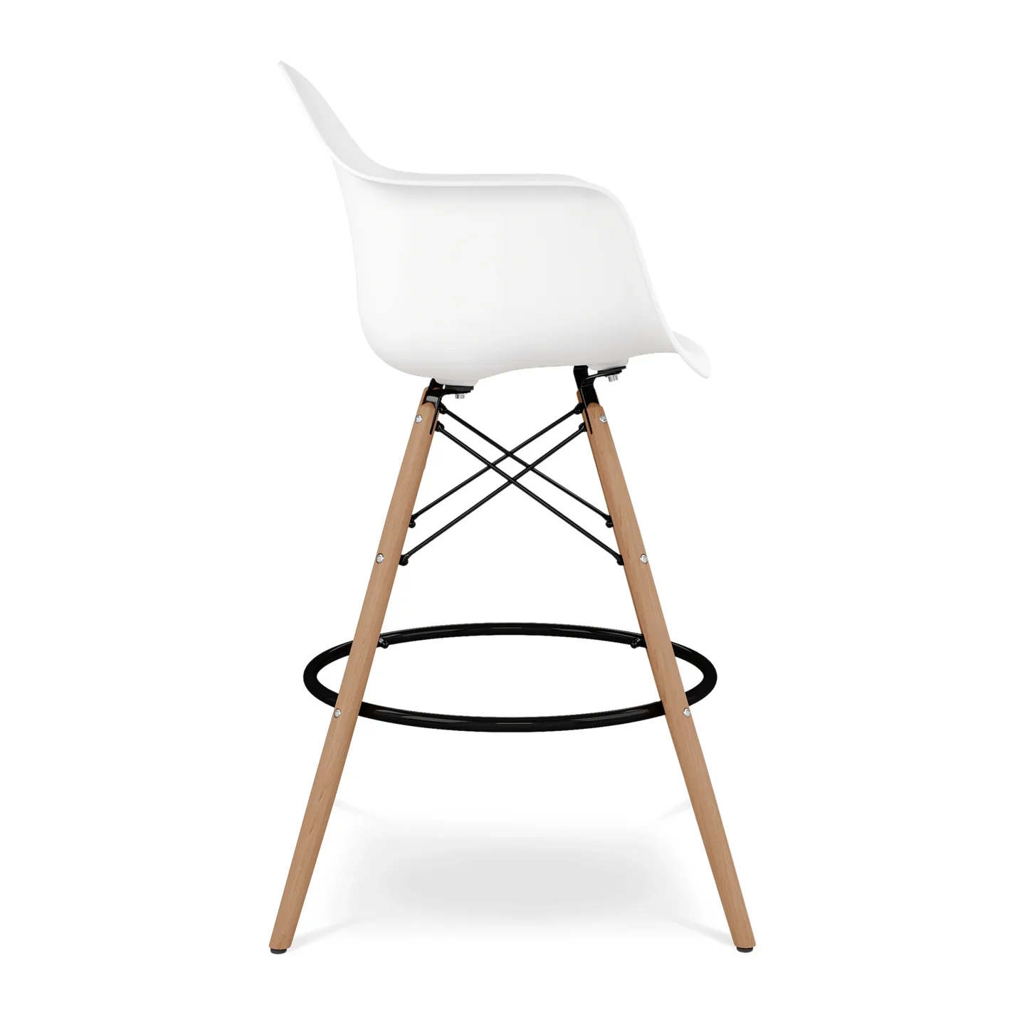 Pyramid Counter Stool With Arms, White By World Modern Design - Image 3