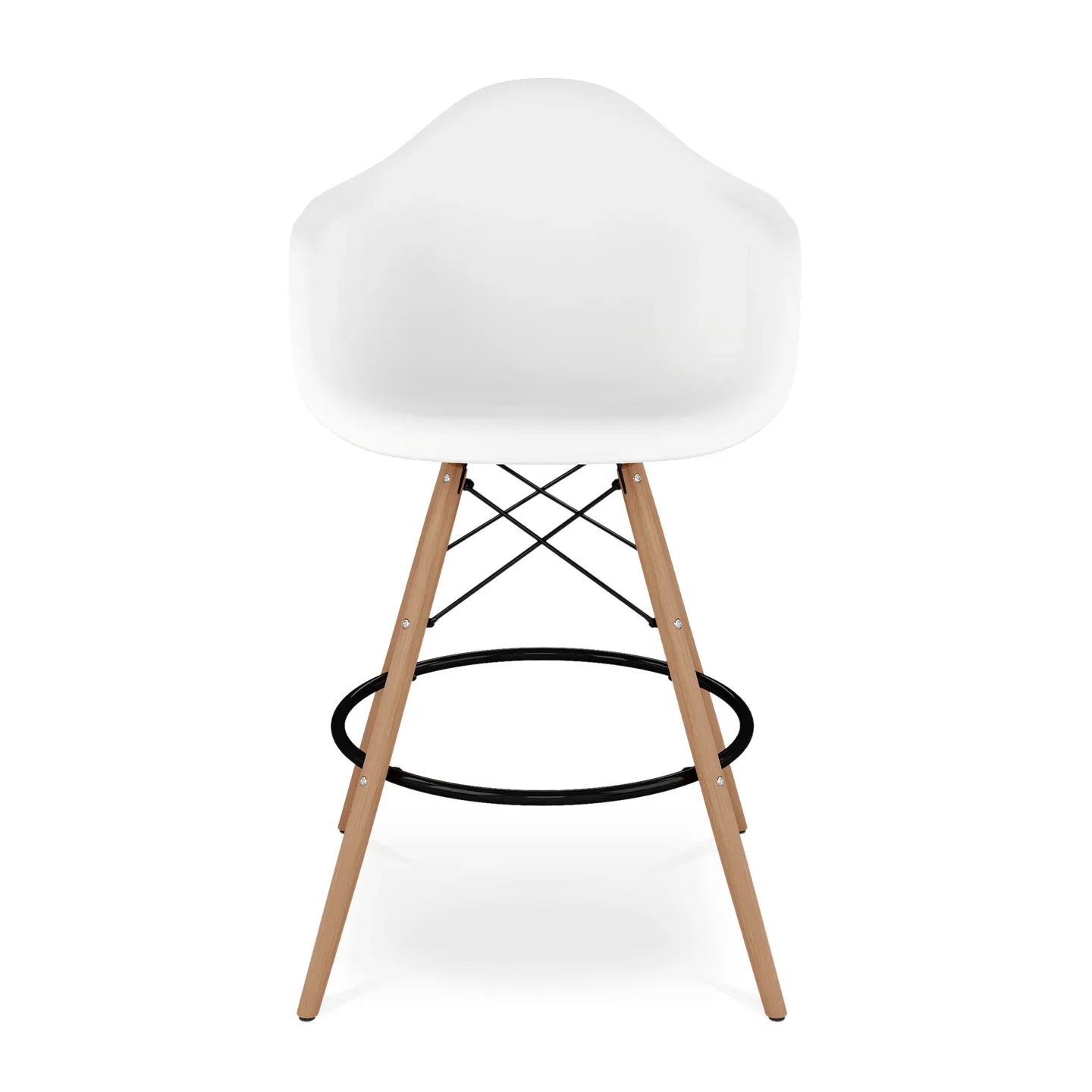Pyramid Counter Stool With Arms, White By World Modern Design - Image 4
