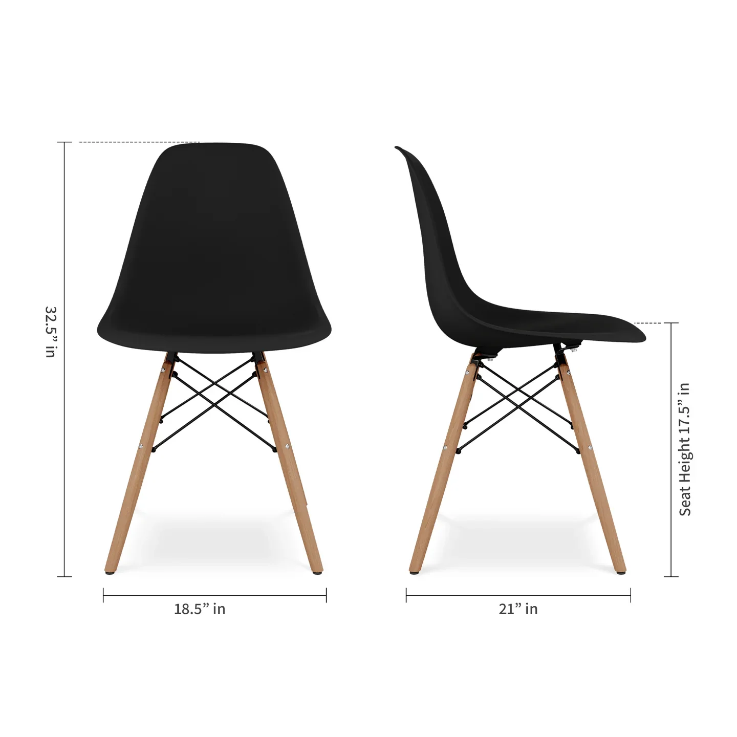 Pyramid Dining Chair, Black By World Modern Design - Image 5