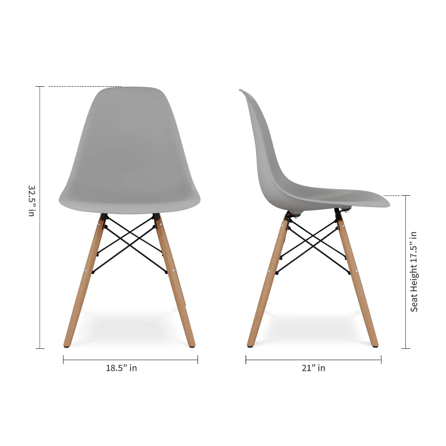 Pyramid Dining Chair, Gray By World Modern Design - Image 5