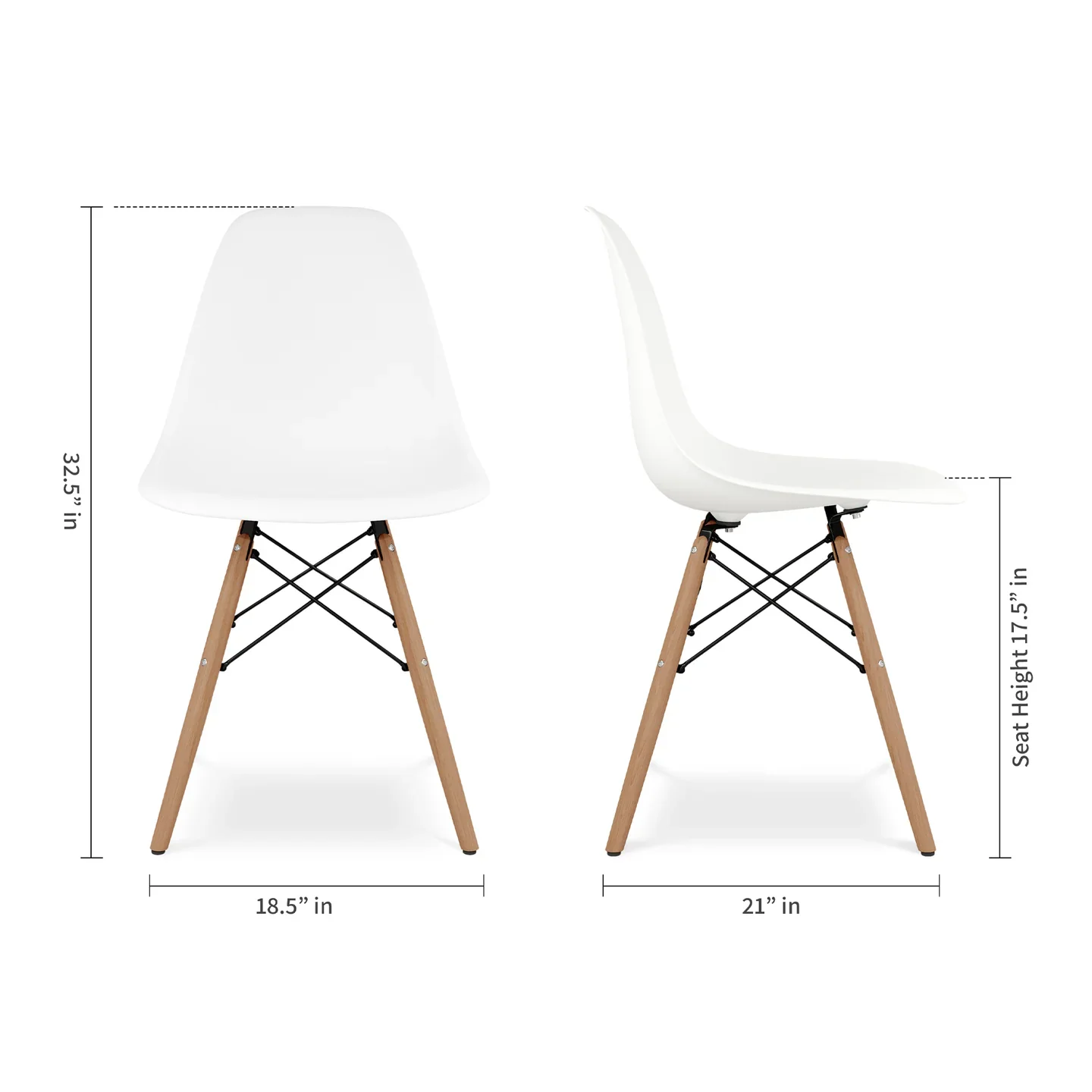 Pyramid Dining Chair, White By World Modern Design - Image 5