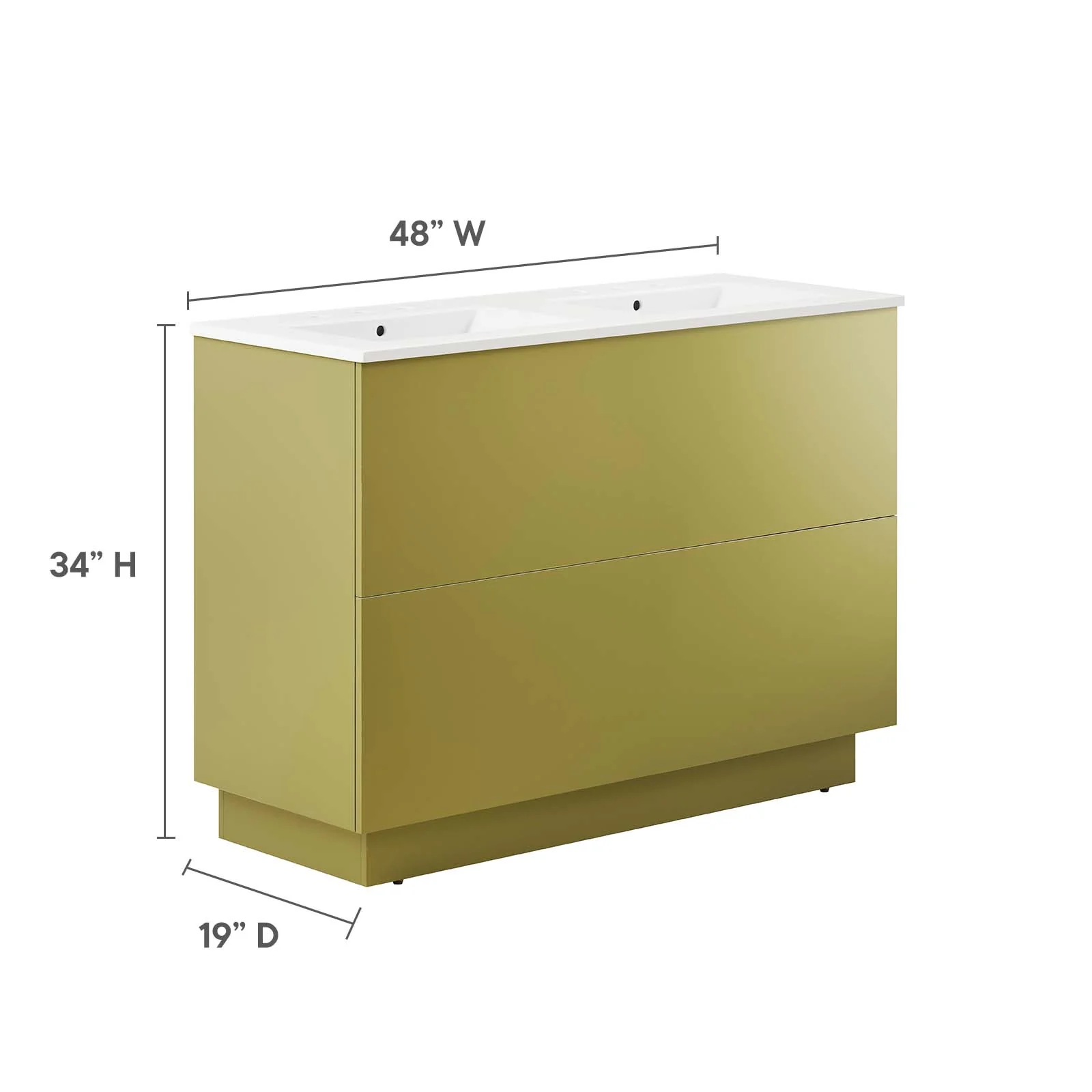 Quantum 48" Double Sink Bathroom Vanity By Modway - EEI-6433 - Image 5