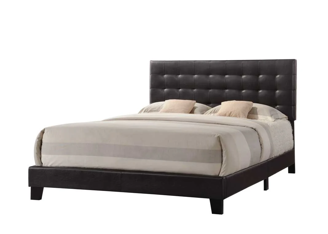 Queen Espresso Pu Bed By Homeroots - 286157 - Image 2