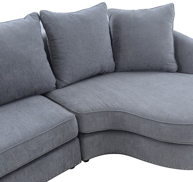 Queenly Gray Fabric Uphostered Corner Sofa By Armen Living - Image 5