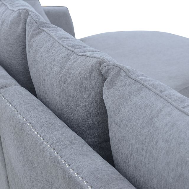 Queenly Gray Fabric Uphostered Corner Sofa By Armen Living - Image 6