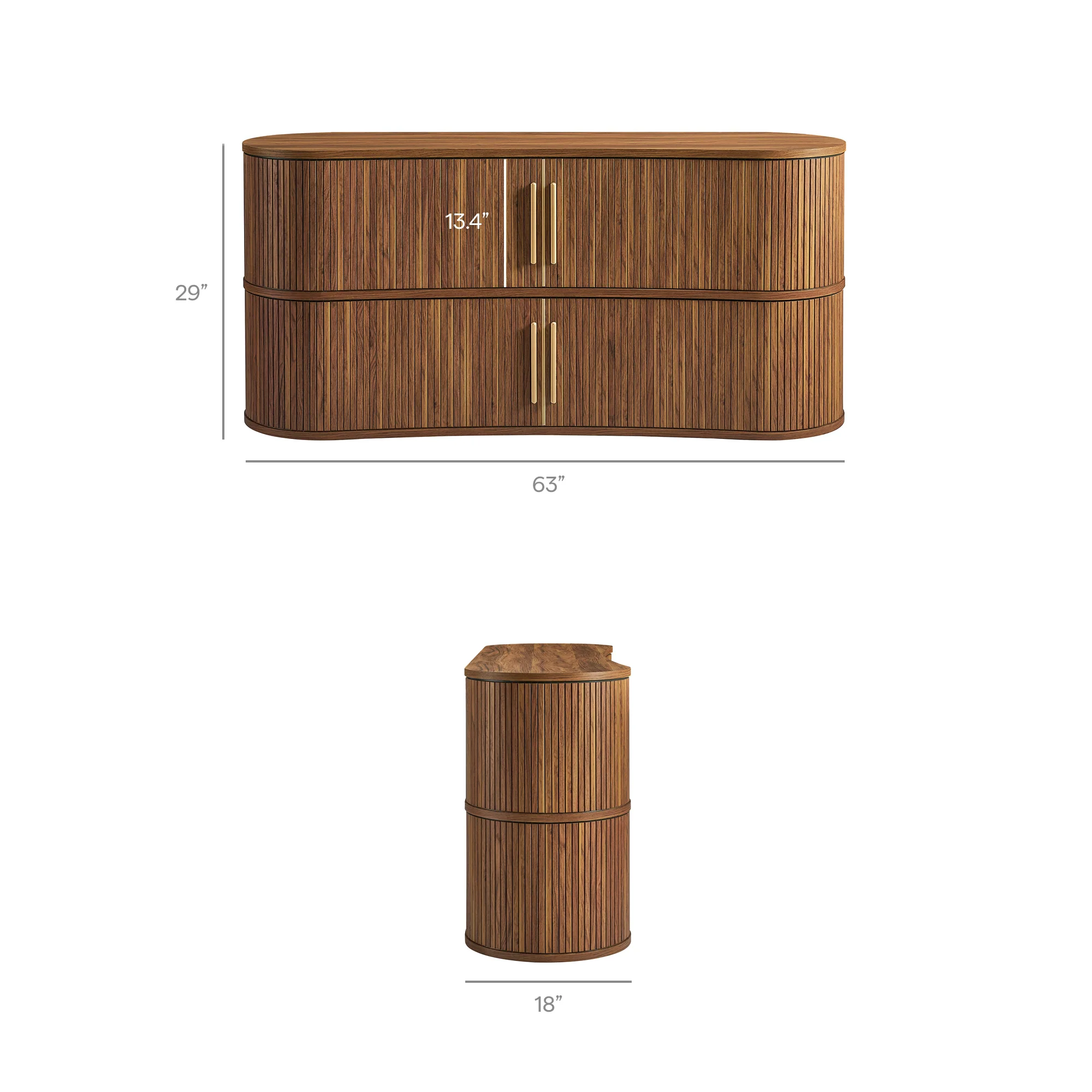 Radcliffe 63" Curved Fluted Sideboard Buffet Cabinet by Modway - Image 10