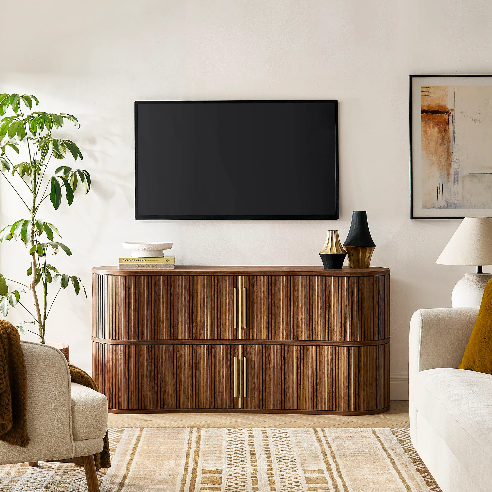 Radcliffe 63" Curved Fluted Sideboard Buffet Cabinet by Modway - Image 8