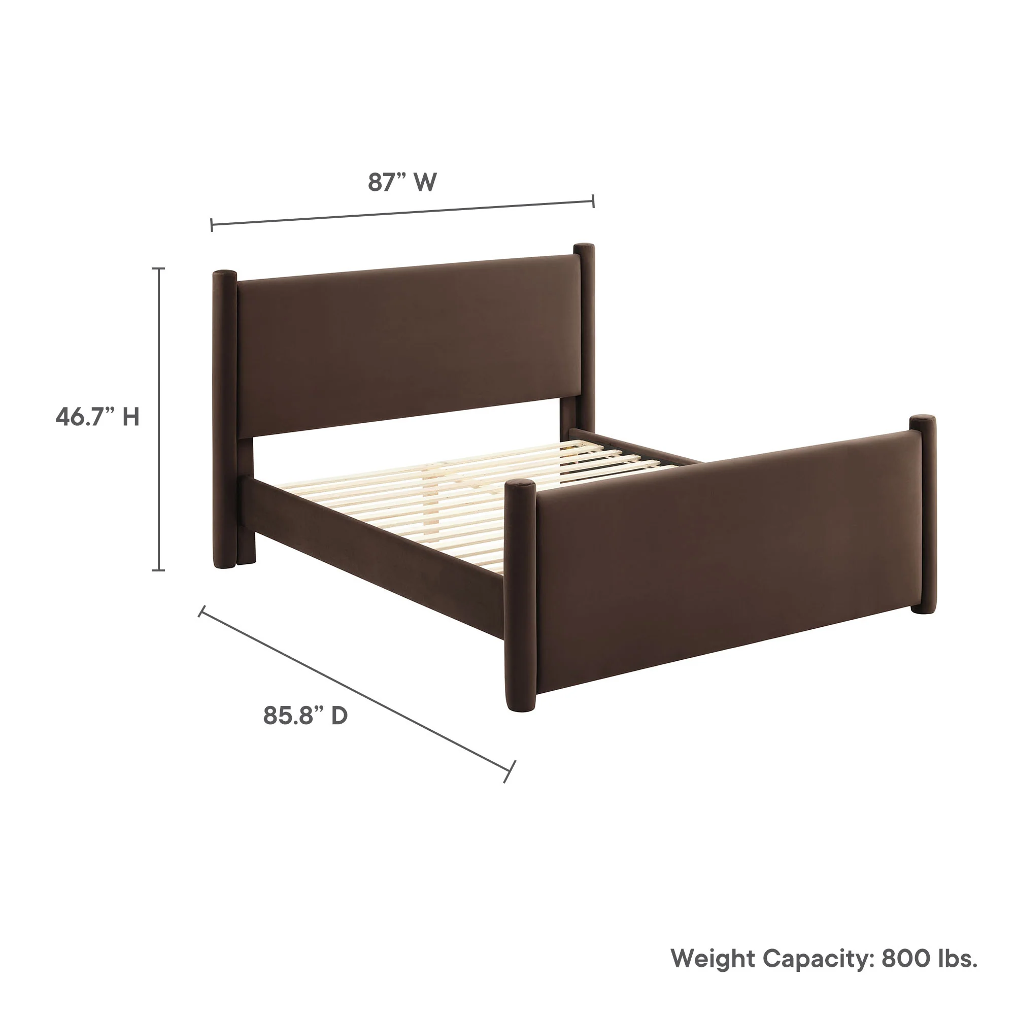 Rael Performance Velvet King Platform Bed by Modway - Image 18