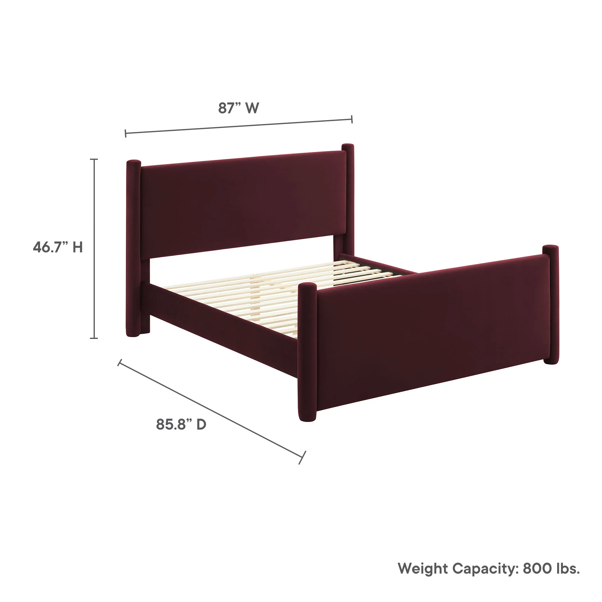 Rael Performance Velvet King Platform Bed by Modway - Image 27