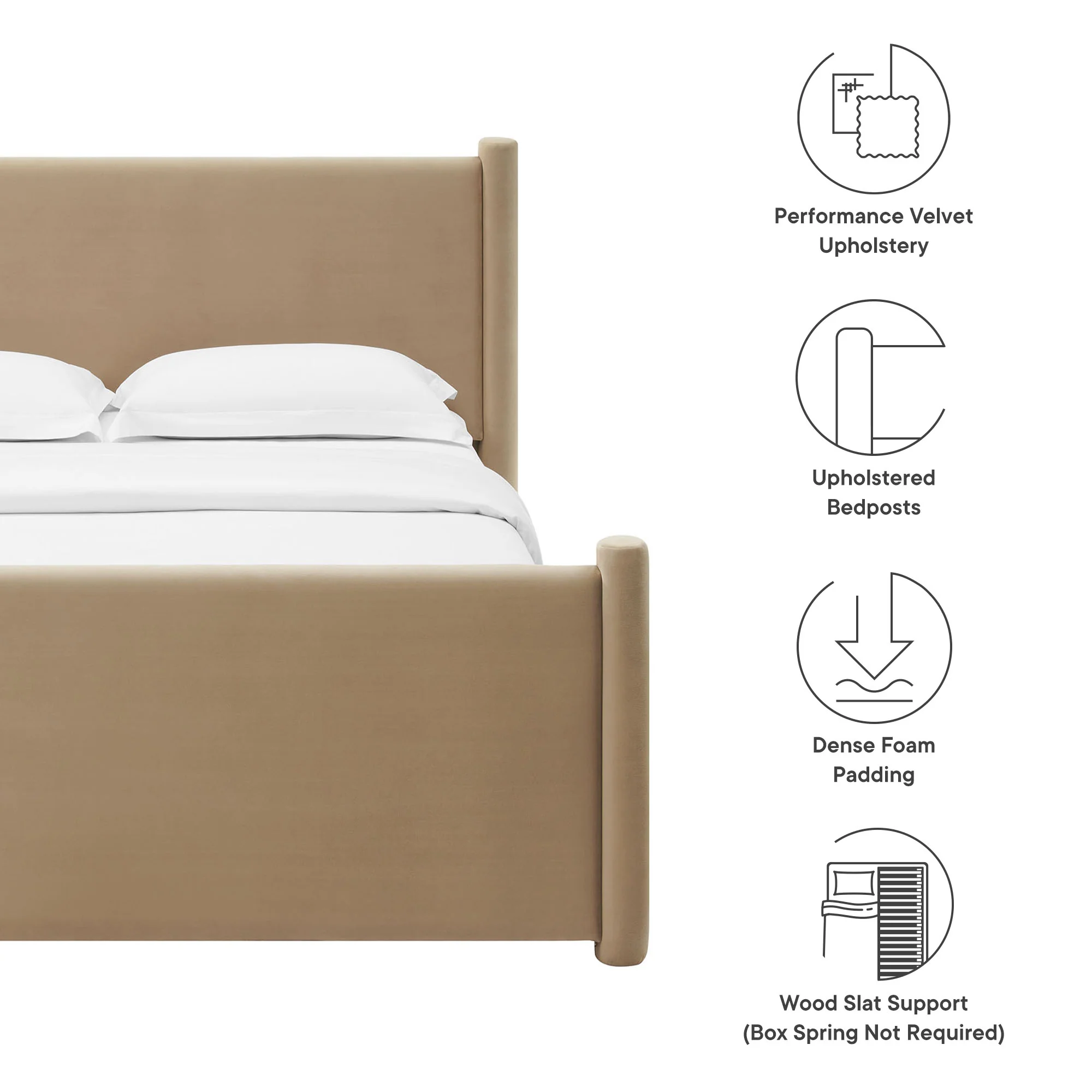 Rael Performance Velvet King Platform Bed by Modway - Image 35
