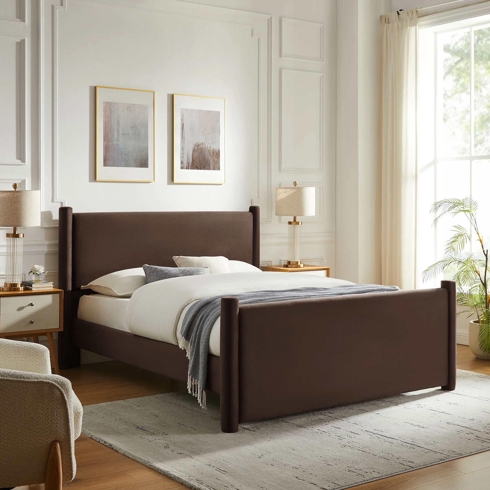 Rael Performance Velvet Queen Platform Bed by Modway - Image 16