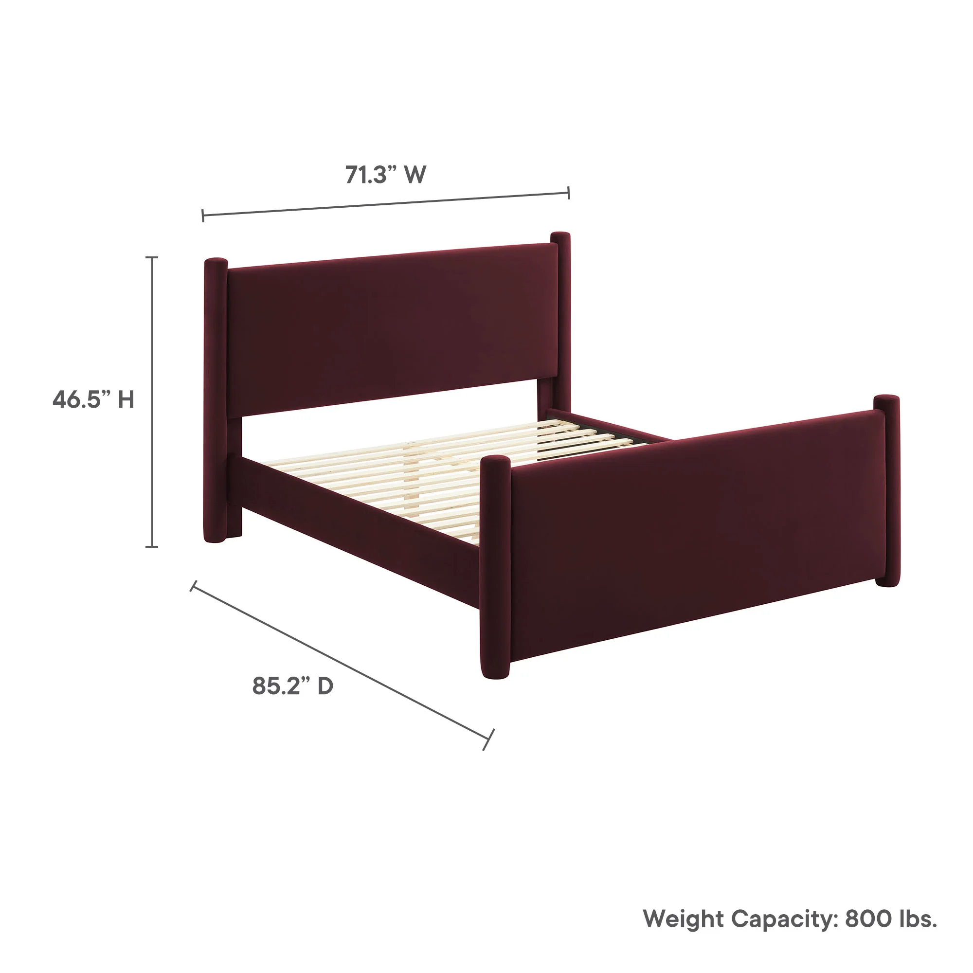 Rael Performance Velvet Queen Platform Bed by Modway - Image 27