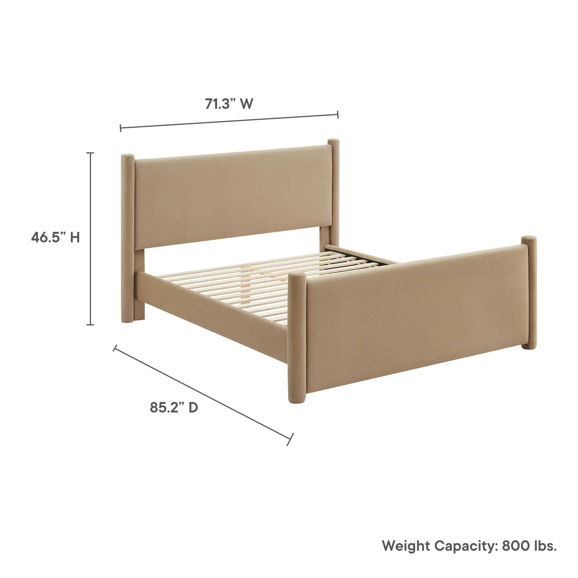 Rael Performance Velvet Queen Platform Bed by Modway - Image 36