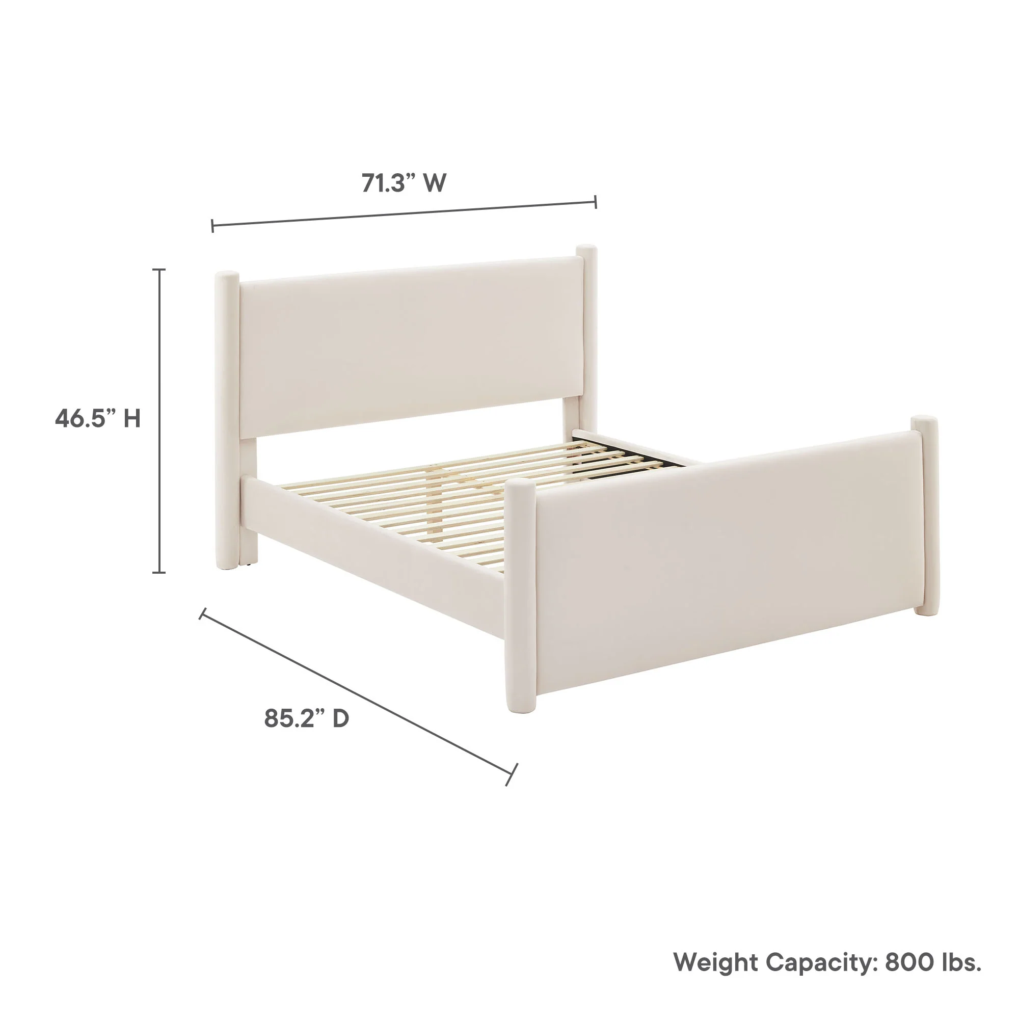 Rael Performance Velvet Queen Platform Bed by Modway - Image 9