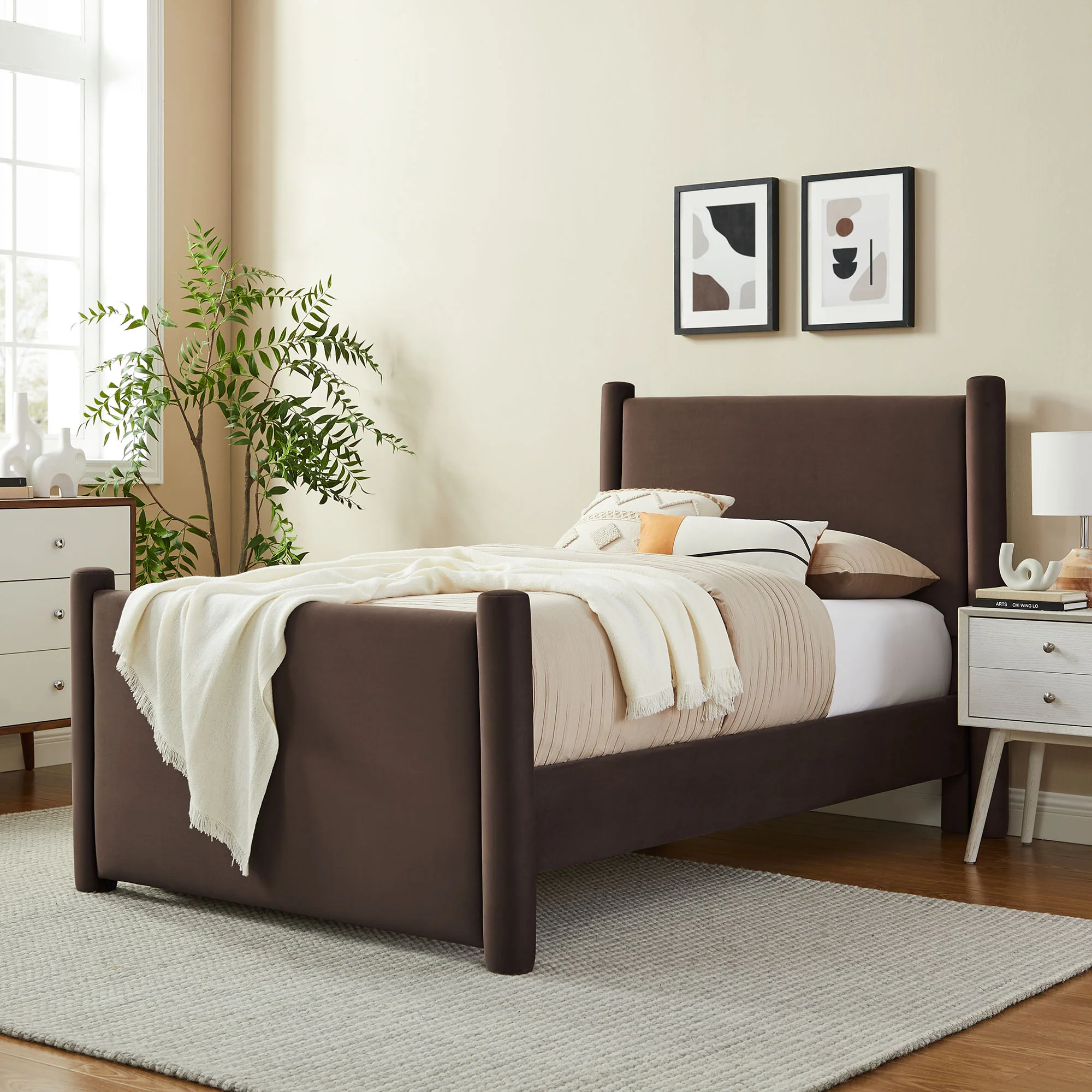 Rael Performance Velvet Twin Platform Bed by Modway - Image 16