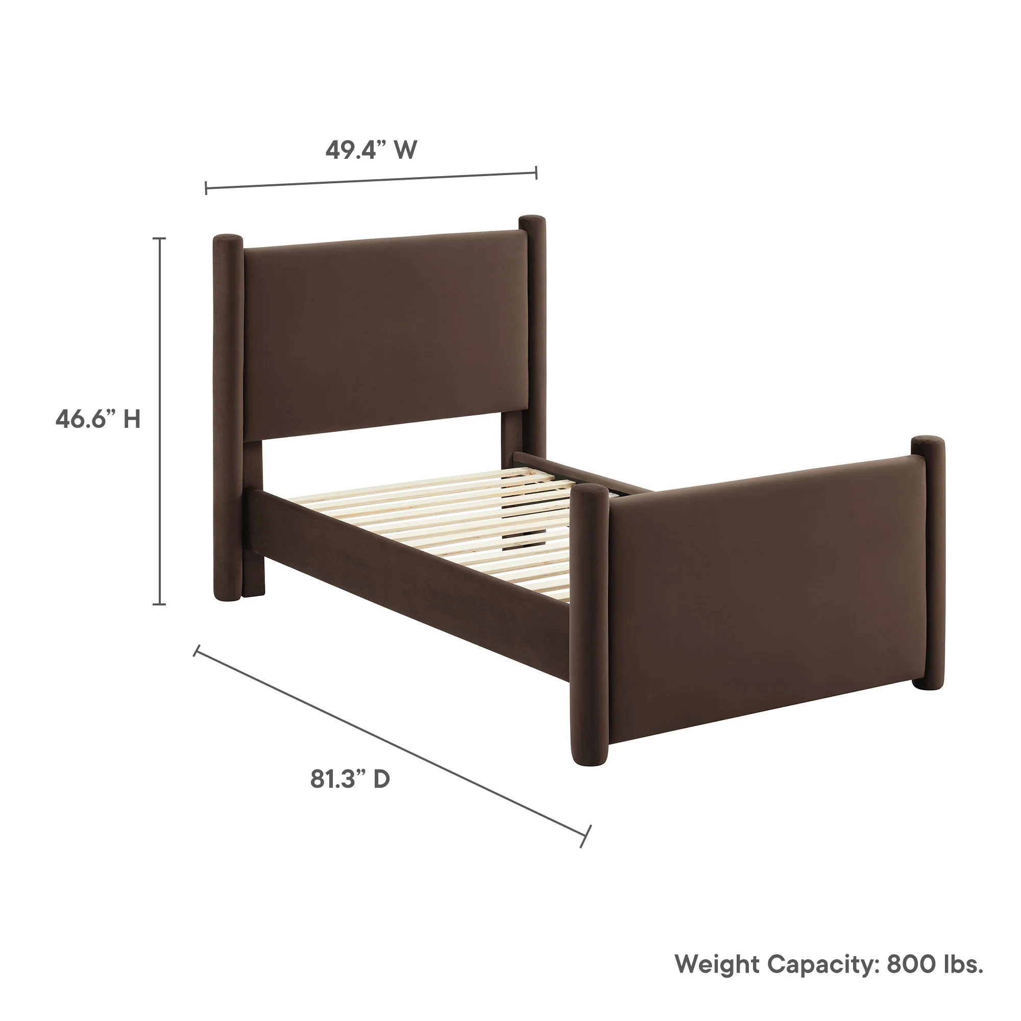 Rael Performance Velvet Twin Platform Bed by Modway - Image 18