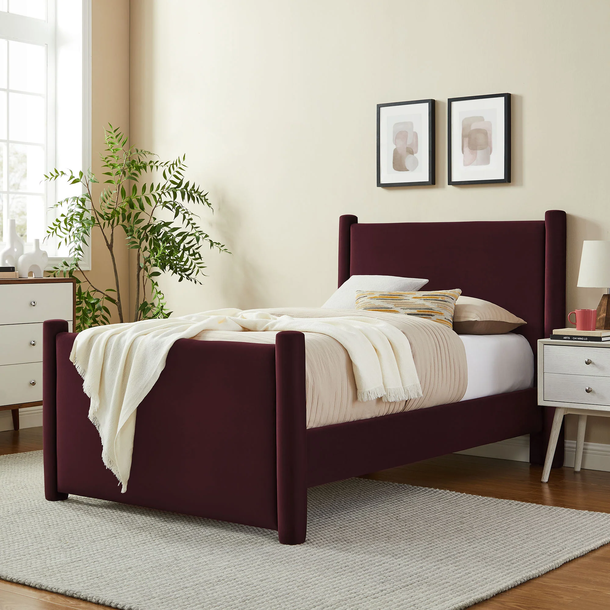 Rael Performance Velvet Twin Platform Bed by Modway - Image 25