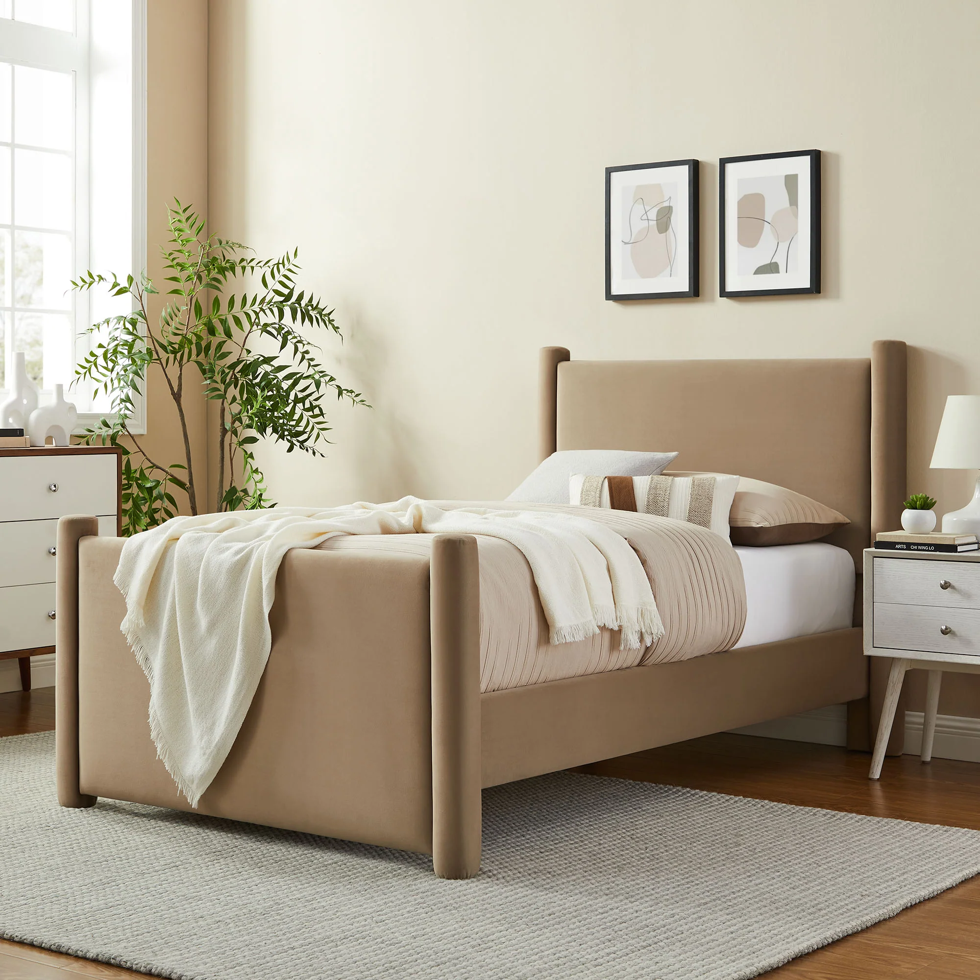 Rael Performance Velvet Twin Platform Bed by Modway - Image 34