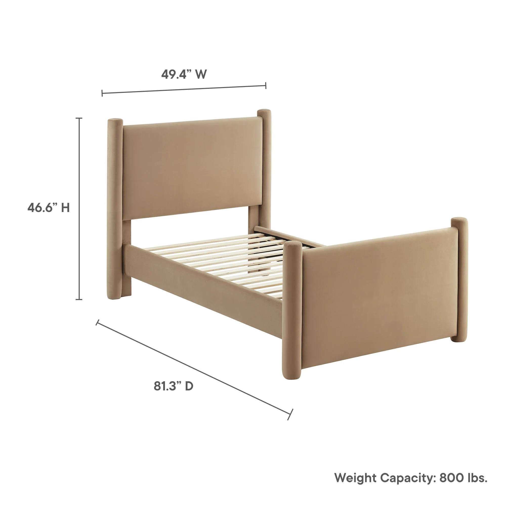 Rael Performance Velvet Twin Platform Bed by Modway - Image 36