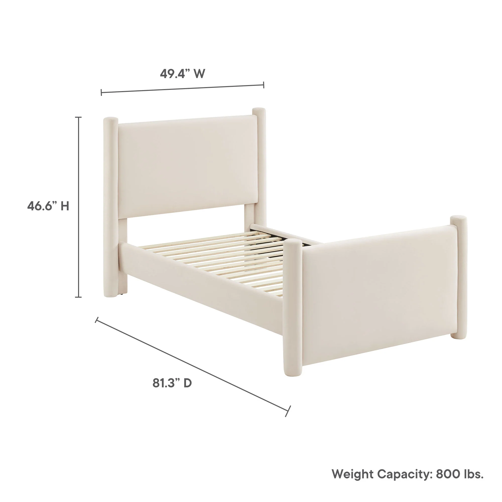 Rael Performance Velvet Twin Platform Bed by Modway - Image 9