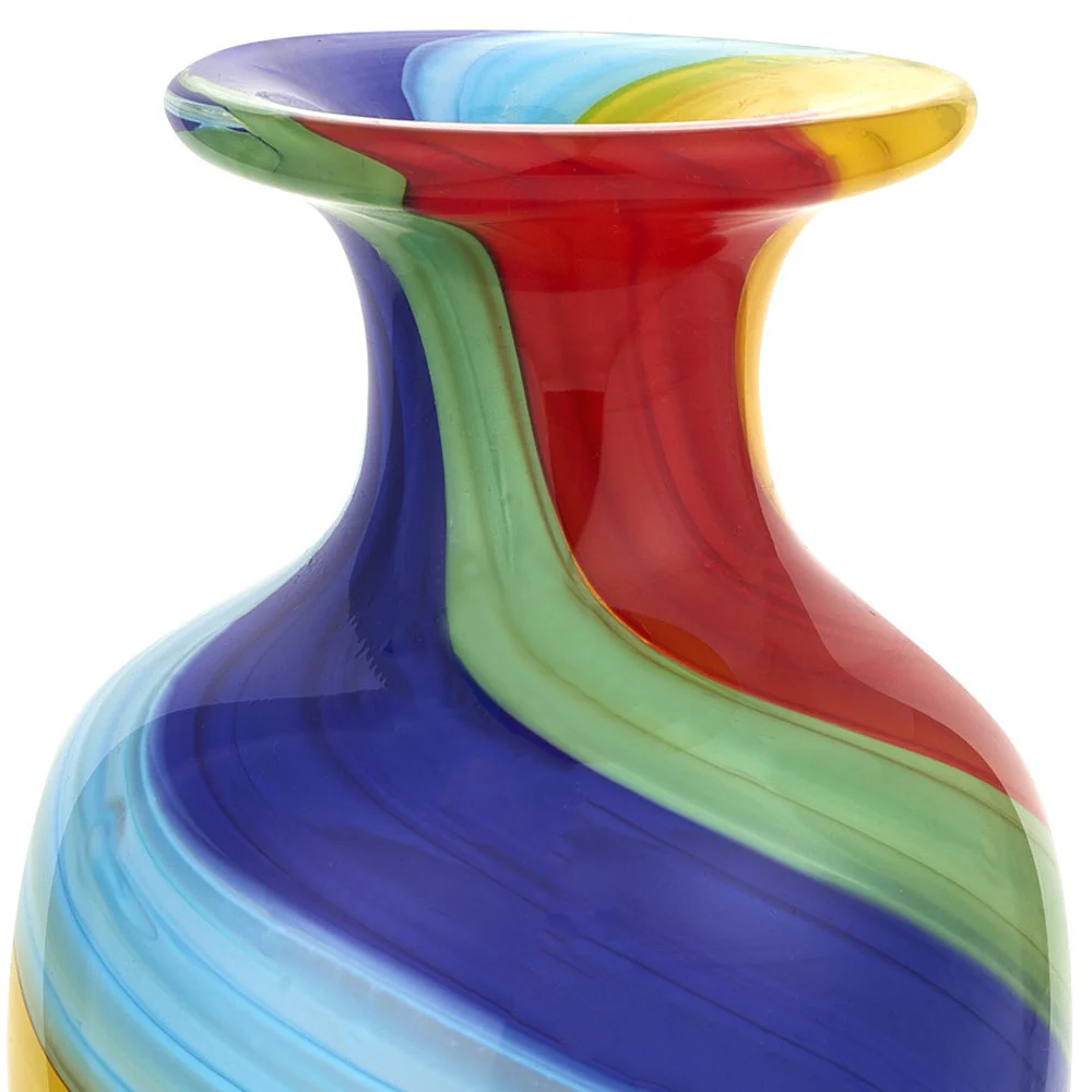Rainbow Murano Glass Abstract Round Table Vase By Homeroots - Image 2