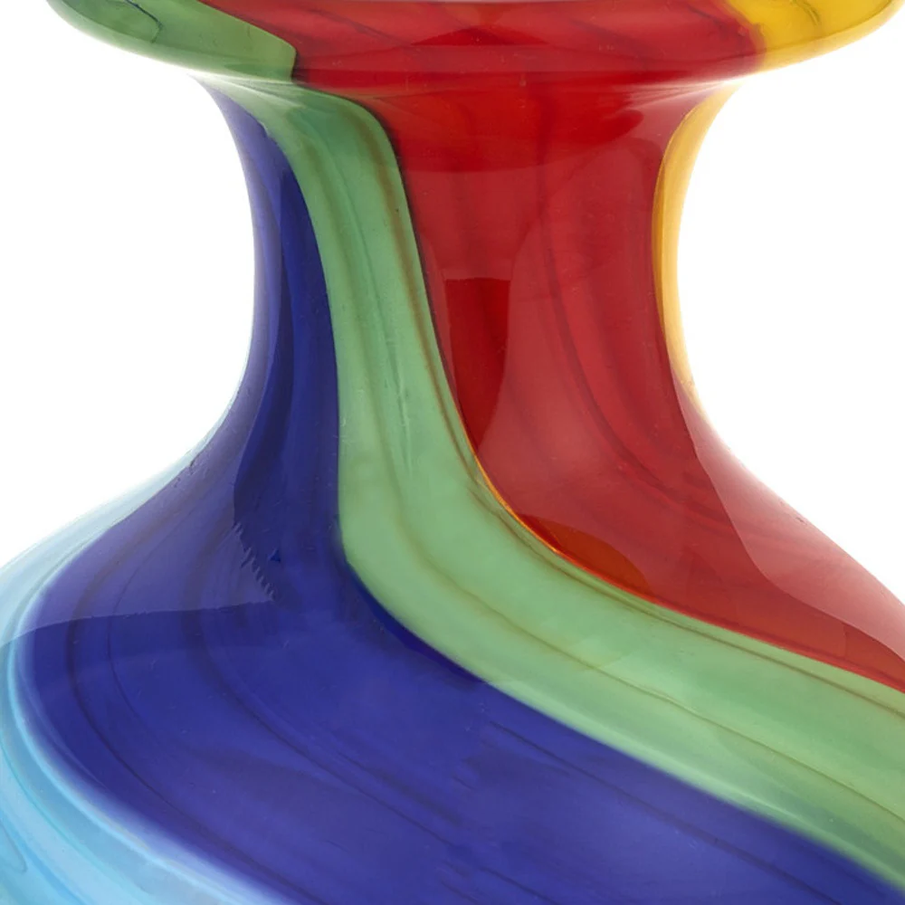 Rainbow Murano Glass Abstract Round Table Vase By Homeroots - Image 3