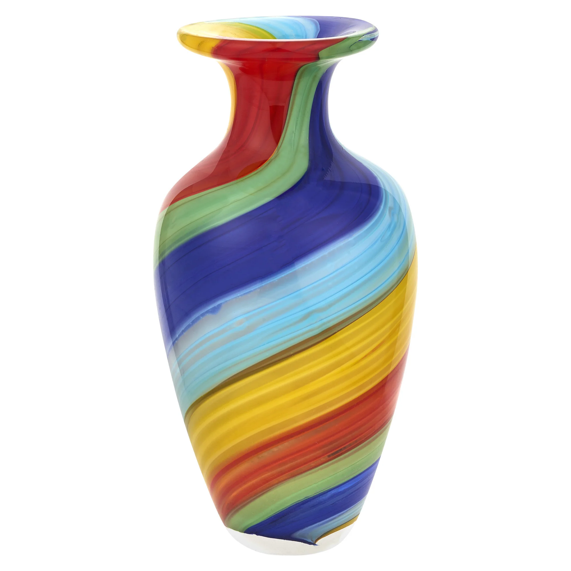 Rainbow Murano Glass Abstract Round Table Vase By Homeroots - Image 7