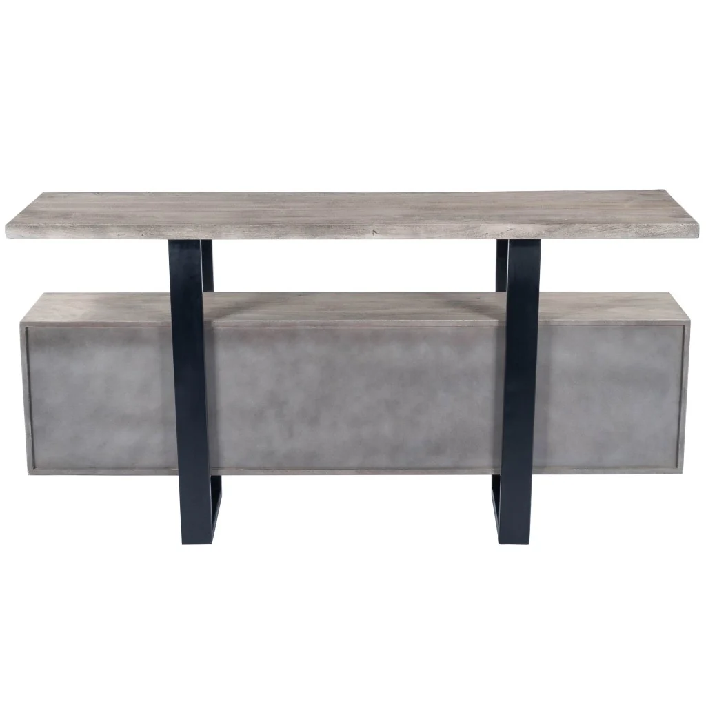 Raitis Gray Wood & Metal Sideboard By Homeroots - Image 4