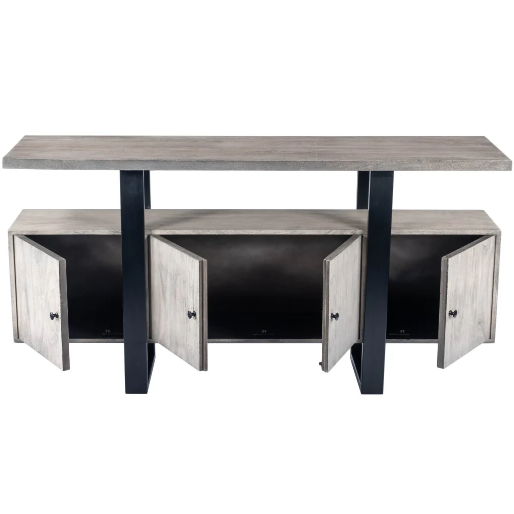Raitis Gray Wood & Metal Sideboard By Homeroots - Image 6