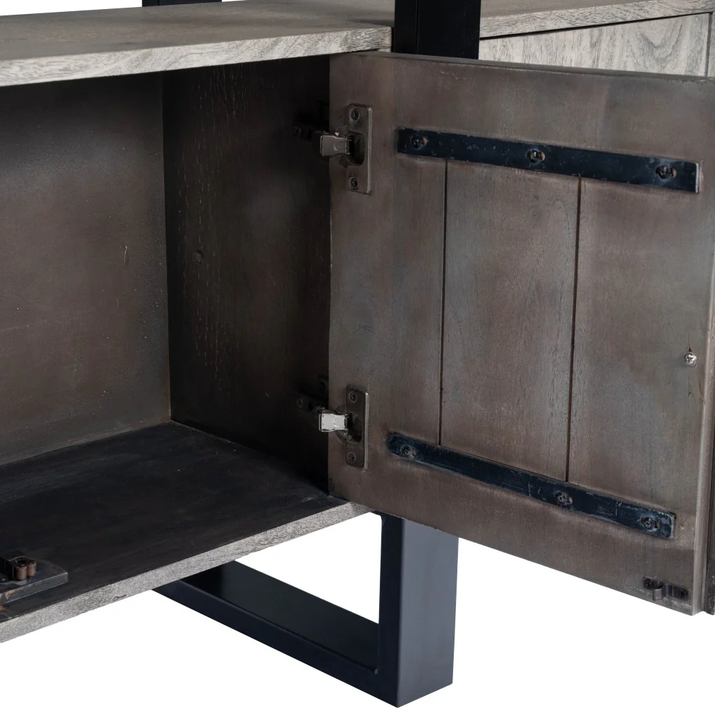 Raitis Gray Wood & Metal Sideboard By Homeroots - Image 8