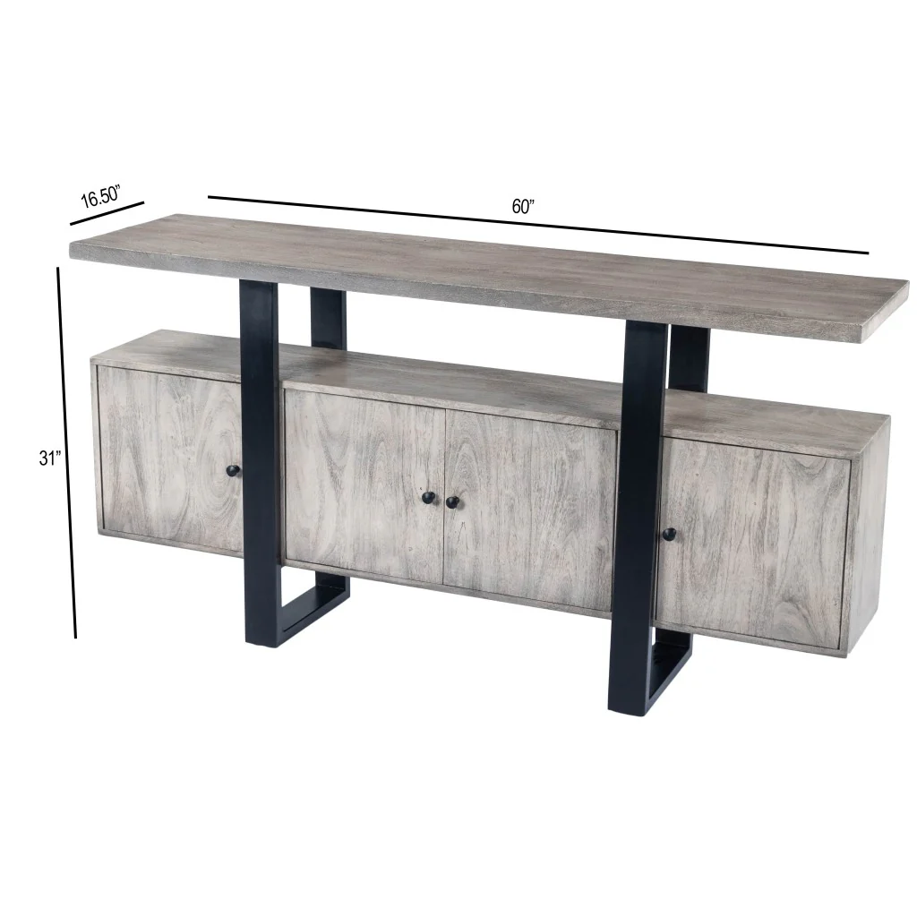 Raitis Gray Wood & Metal Sideboard By Homeroots - Image 9