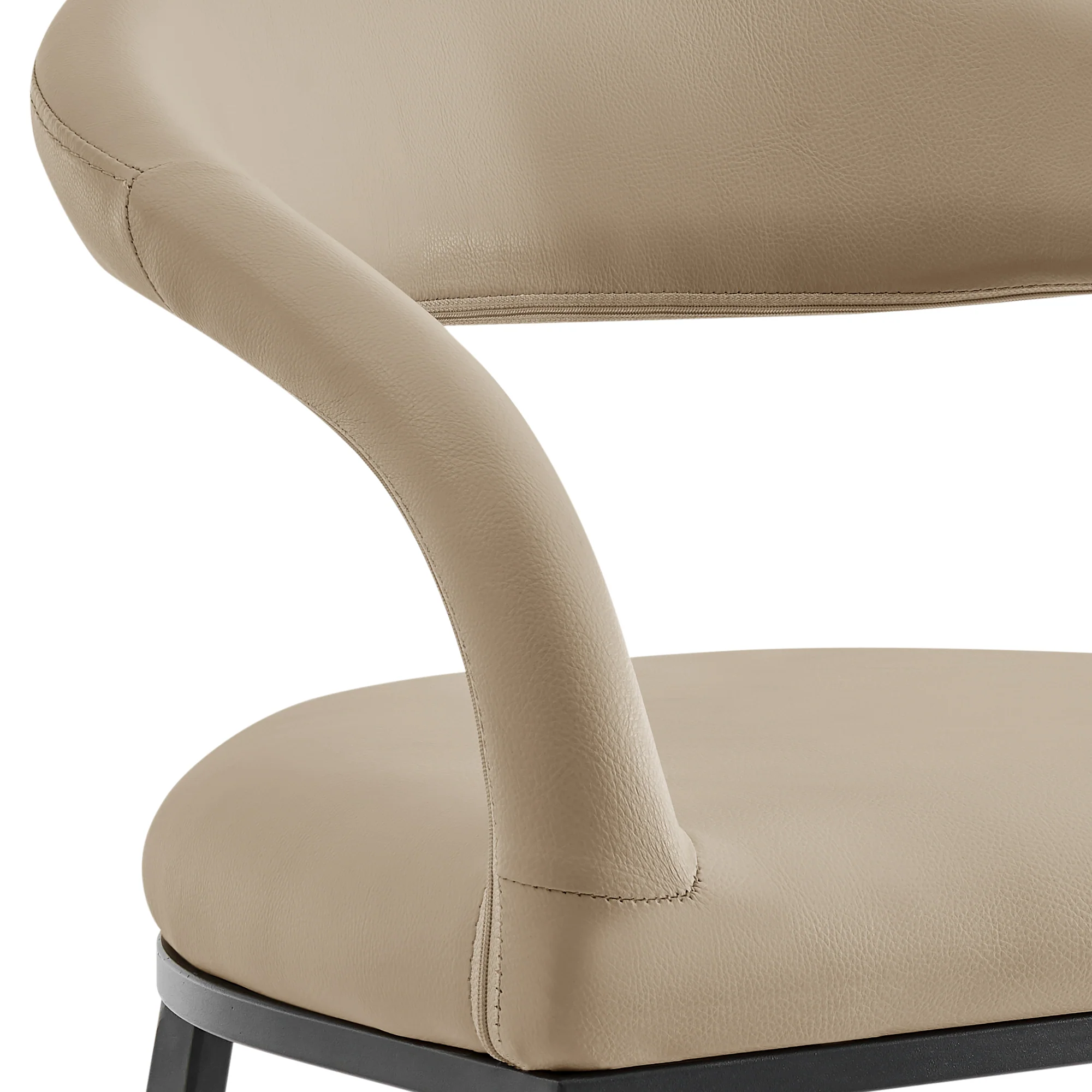 Ramona 26" Counter Stool with Matte Black Iron and Beige Faux Leather By Armen Living - Image 7