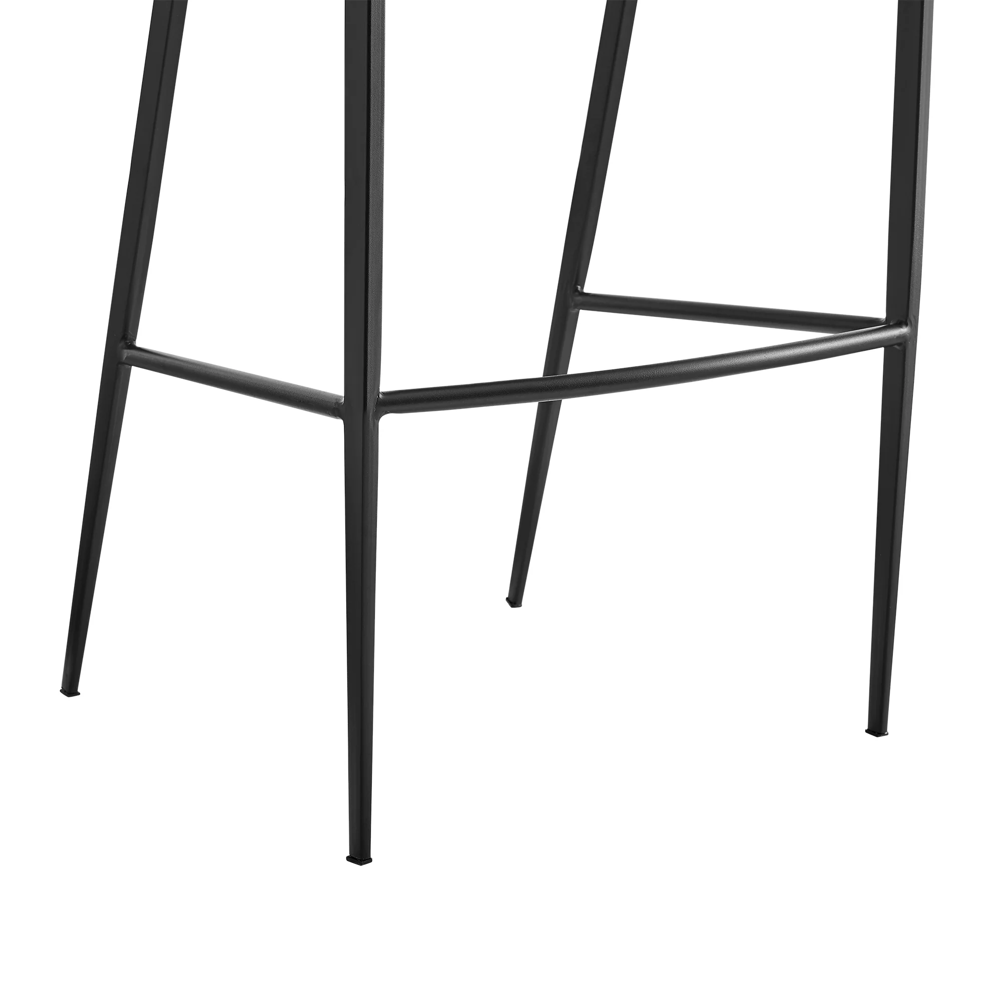 Ramona 26" Counter Stool with Matte Black Iron and Black Faux Leather By Armen Living - Image 8