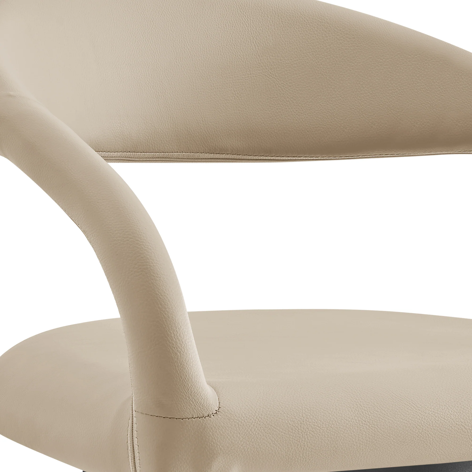 Ramona 26" Swivel Counter Stool with Matte Black Iron and Beige Faux Leather By Armen Living - Image 7