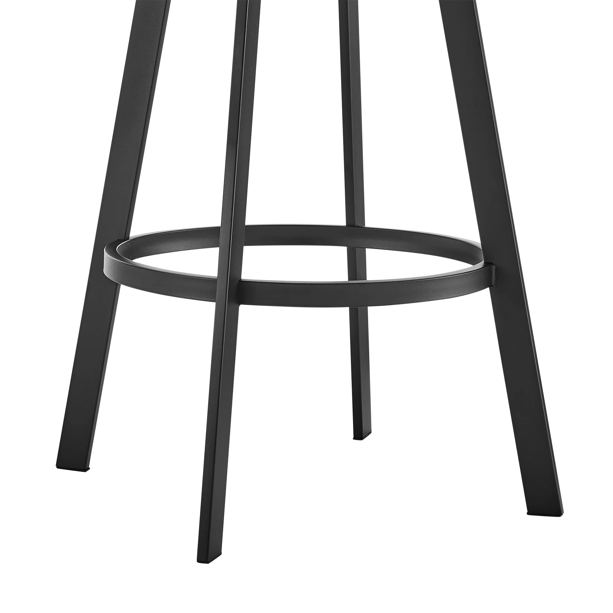 Ramona 26" Swivel Counter Stool with Matte Black Iron and Black Faux Leather By Armen Living - Image 8